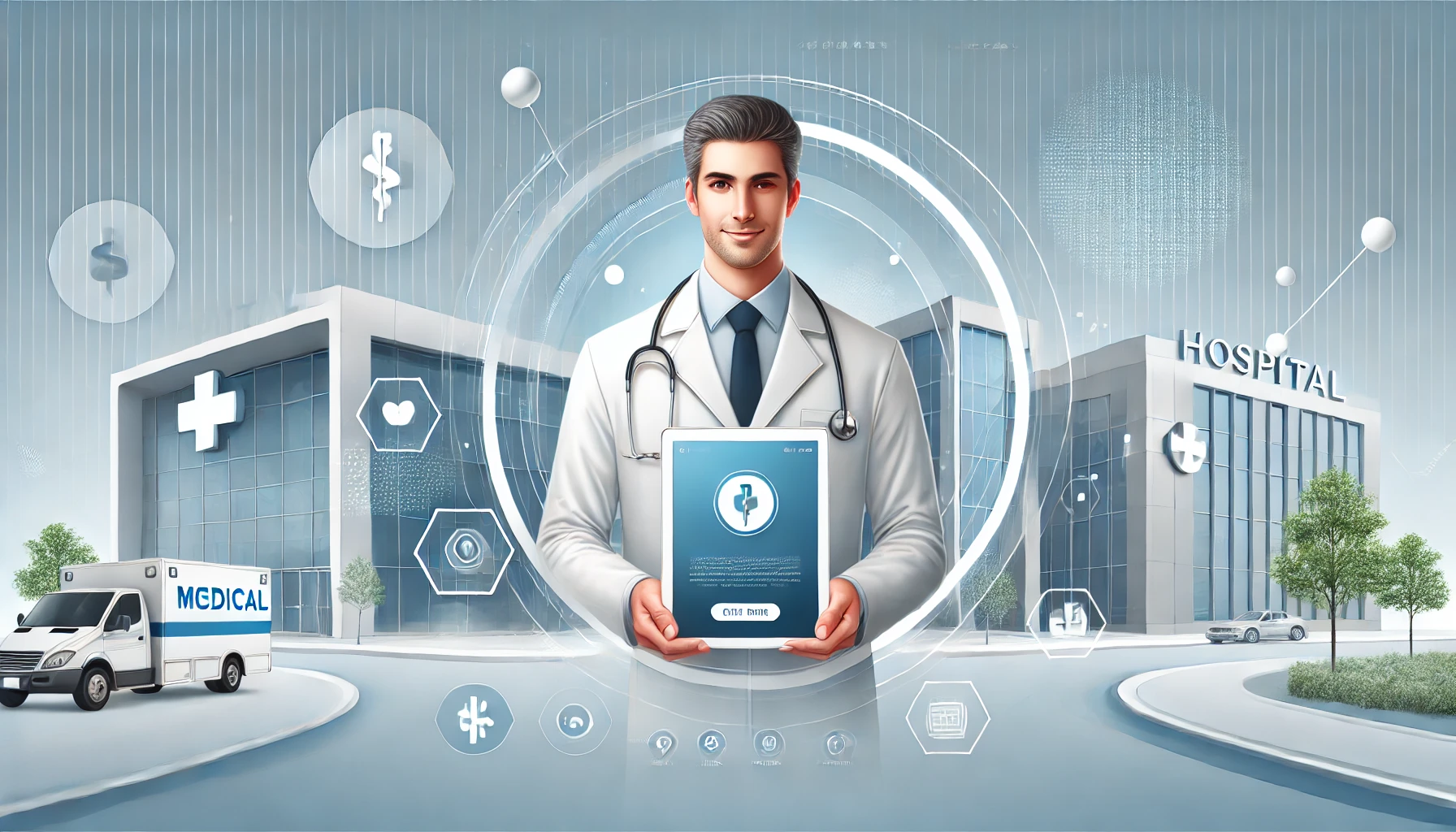 Modern hospital building